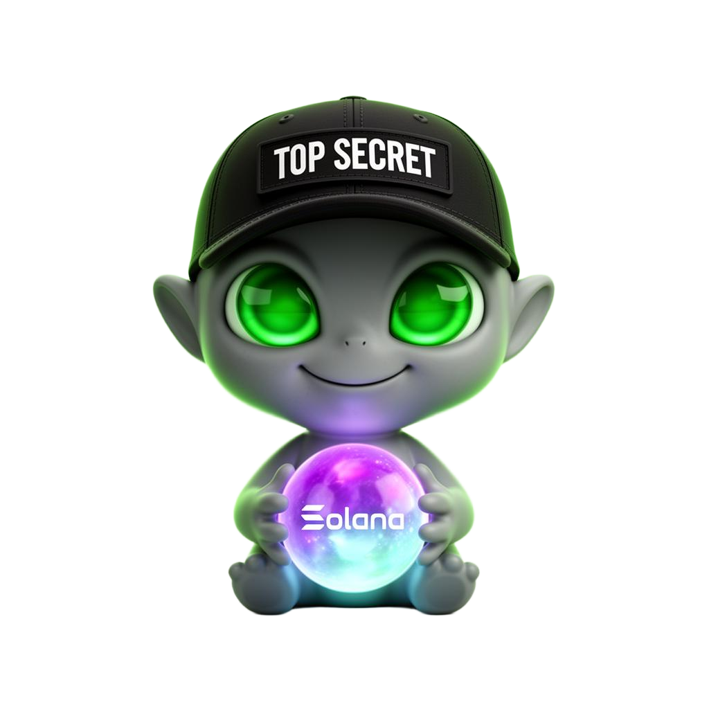 Cute grey alien being fueled with $ALIENS tokens